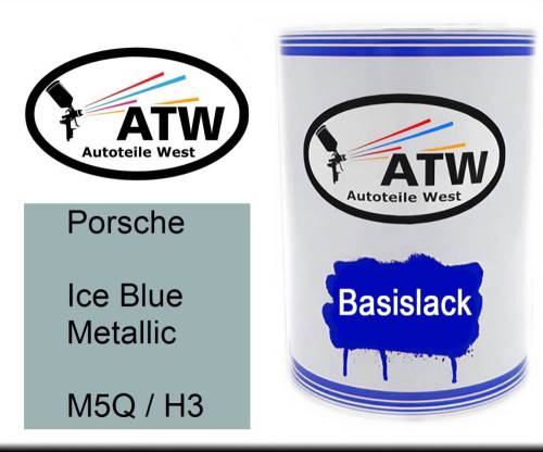 Porsche, Ice Blue Metallic, M5Q / H3: 500ml Lackdose, von ATW Autoteile West.